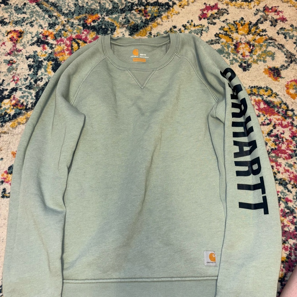 Carhartt Light Green Sweatshirt with Black Logo